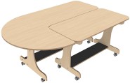 Rechte tafel tbv J-tafel L120 cm Berken Tangara Groothandel voor de Kinderopvang Kinderdagverblijfinrichting